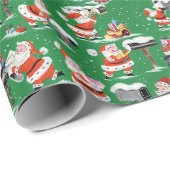  kerstman uit de jaren '60 met ouders cadeaupapier (Rol Hoek)