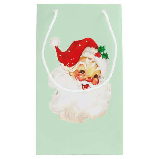 Kerstman uit de jaren vijftig klein cadeauzakje (Achterkant)