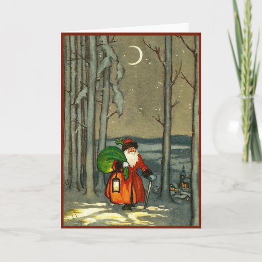 Kerstman uit de oude doos feestdagen kaart (Voorkant)