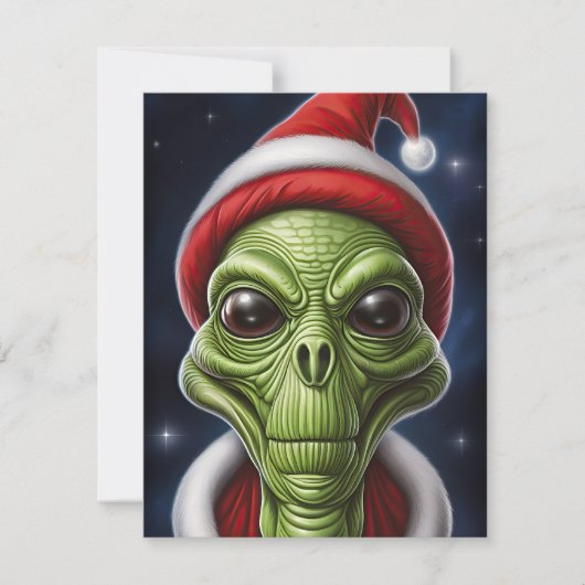 Kerstman uit de Ruimte Feestdagenkaart (Voorkant)