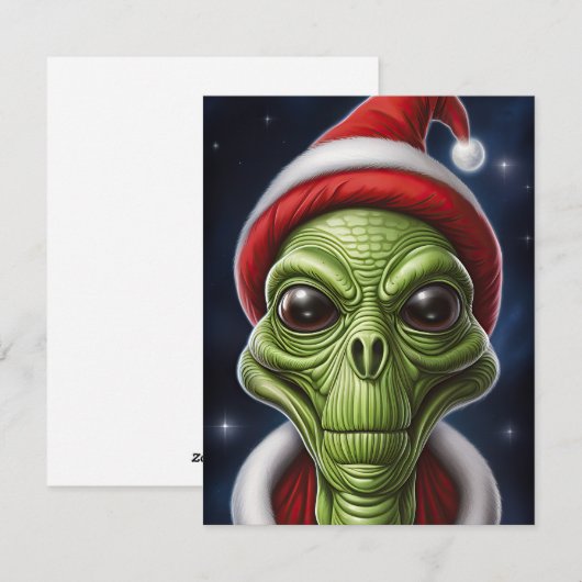 Kerstman uit de Ruimte Feestdagenkaart (Voorkant / Achterkant)