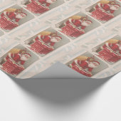 Kerstman uit grootmoeders tijd cadeaupapier (Hoek)