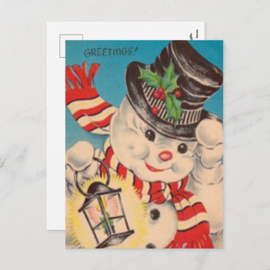 Kerstman uit grootmoeders tijd Kerstkaart Feestdagenkaart (Voorkant / Achterkant)