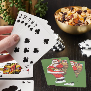 Kerstman uit het verleden, victoriaanse kerstuitkn pokerkaarten