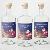 Kerstman uit kerstman Voeg een kleine naam toe Likeurfles Etiket (Flessen)