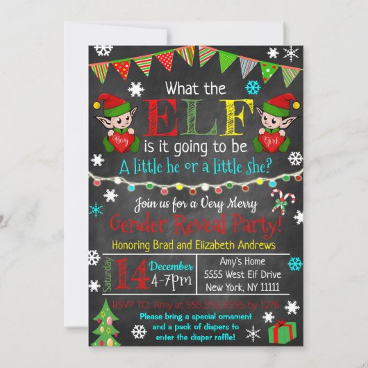 Kerstman Uitnodiging voor feestdagen onthullen (Voorkant)