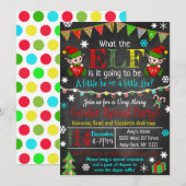 Kerstman Uitnodiging voor feestdagen onthullen (Voorkant / Achterkant)