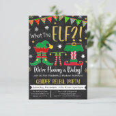 Kerstman Uitnodiging voor feestdagen onthullen (Staand voorkant)