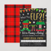 Kerstman Uitnodiging voor feestdagen onthullen (Voorkant / Achterkant)