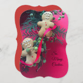 Kerstman uitwisselen van gemberkoekjes kaart (Voorkant / Achterkant)