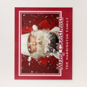 Kerstman / UW FOTO aangepaste naam Kerstmis puzzel (Verticaal)