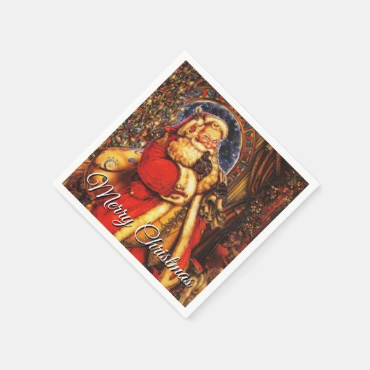  Kerstman uw groet Servet (Hoek)