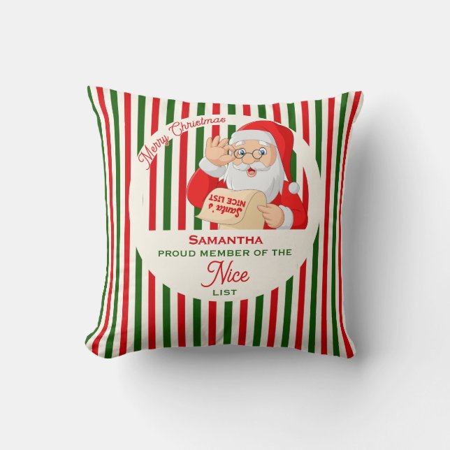 Kerstman Vader Kerst Leuke Lijst Trots Lid Kussen (Voorkant)