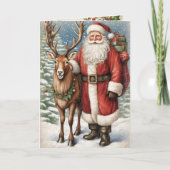  Kerstman Vader Kerst Rendier Decoupage Feestdagen Kaart (Voorkant)
