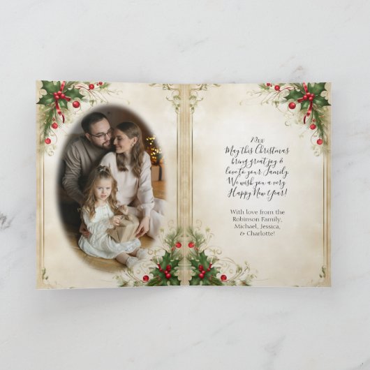  Kerstman Vader Kerst Rendier Decoupage Feestdagen Kaart (Binnen)