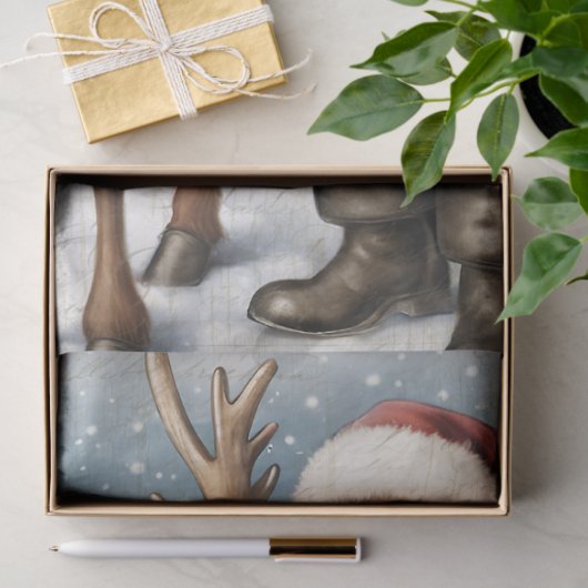 Kerstman Vader Kerst Rendier Decoupage Tissuepapier (Geschenk)