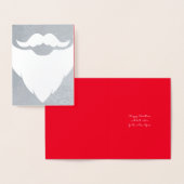 Kerstman Vader Kerstbaard zilveren rode vakantie Folie Kaarten (Display)