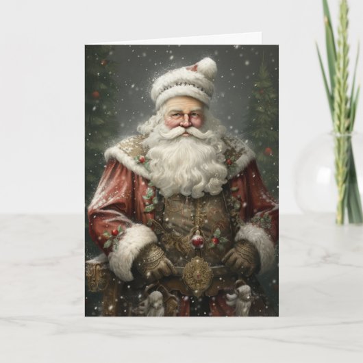 Kerstman Vader Kerstman Portret Groet Kaart (Voorkant)
