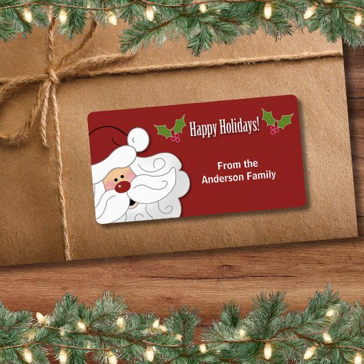 Kerstman Vakantie Bakken / Cookie Sticker (Rood)