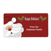 Kerstman Vakantie Bakken / Cookie Sticker (Rood) (Voorkant)