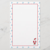 Kerstman Vakantie Blauwe Sneeuwvlokken Briefpapier (Voorkant)