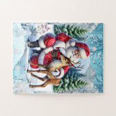 Kerstman Vakantie hert Legpuzzel (Horizontaal)
