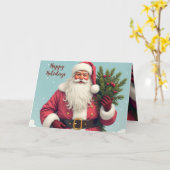 Kerstman Vakantie Kerstmis Kaart (Gele Bloem)