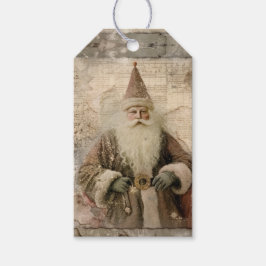 Kerstman Vakantie Oude Stijl Cadeaulabel