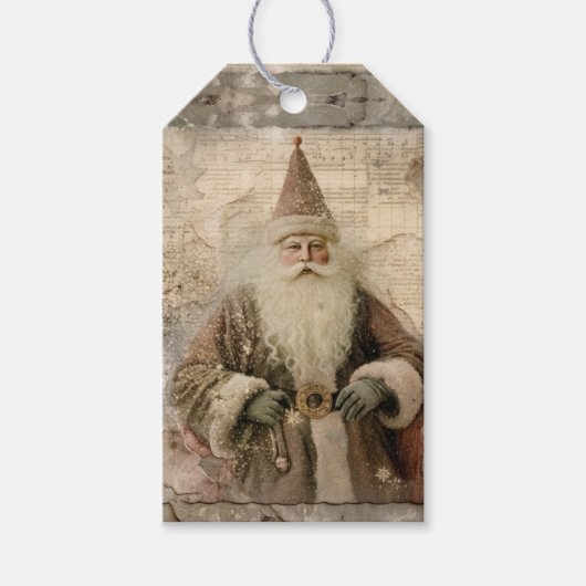 Kerstman Vakantie Oude Stijl Cadeaulabel (Voorkant)