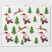 Kerstman Vakantie Pret Inpakpapier (Vlak)