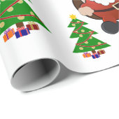 Kerstman Vakantie Pret Inpakpapier (Rol Hoek)