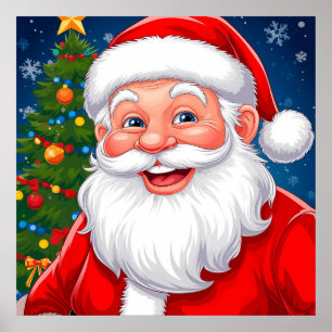 🎅 Kerstman Vakantie Vrolijkheid Gloed Thuisstijl Poster