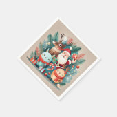 Kerstman vakantieservet servet (Hoek)