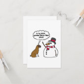 Kerstman van Boxerhond Sneeuwman Kaart (Voorkant / Achterkant in situ)