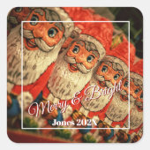 Kerstman van chocolade aangepast script Kerstmis Vierkante Sticker (Voorkant)