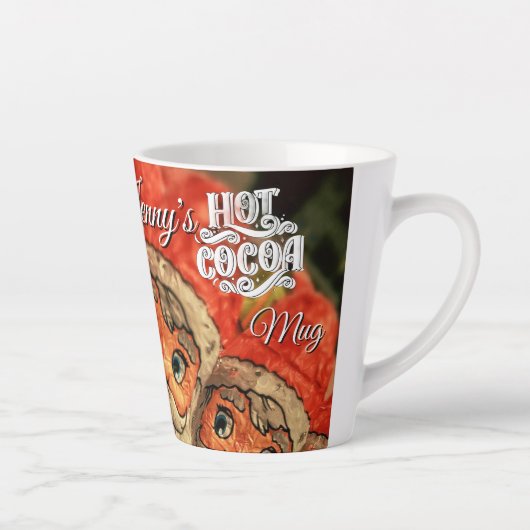 Kerstman van chocolade met eigen naam latte mok (Rechts)