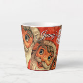 Kerstman van chocolade met eigen naam latte mok (Voorkant)
