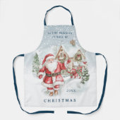 Kerstman van de Elf Sneeuw Kerstmis Schort (Voorkant)