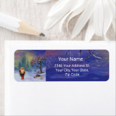 KERSTMAN VAN DE GNOMES Blauwe Kerstmis Etiket (Insitu)