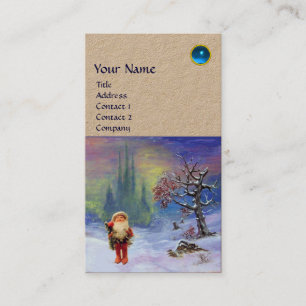 KERSTMAN VAN DE GNOMES MONOGRAM Blauw Sapphire Kra Visitekaartje