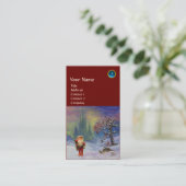 KERSTMAN VAN DE Kabouters MONOGRAAM Blauwe saffier Visitekaartje (Staand voorkant)