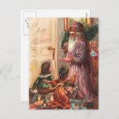 Kerstman van de ochtend feestdagenkaart (Voorkant / Achterkant)