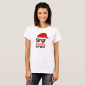 Kerstman van dienst in juli t-shirt (Voorkant volledig)