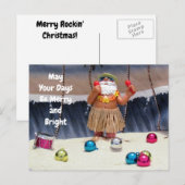Kerstman van Florida Beach Party - Merry Rockin' Feestdagenkaart (Voorkant / Achterkant)