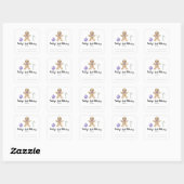 Kerstman van gemberkoek - Baby's eerste bibliothee Vierkante Sticker (Vel)