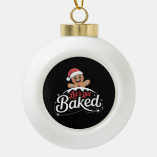 Kerstman van gemberkoek Familie laten we bakken Keramische Bal Ornament