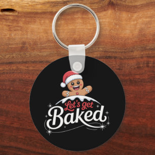 Kerstman van gemberkoek Familie laten we bakken Sleutelhanger