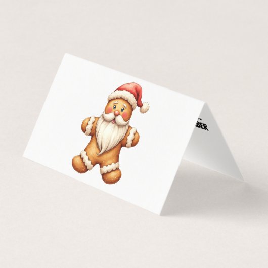 Kerstman van gemberkoek gevouwen kaart (Voorkant)