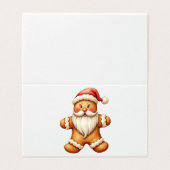 Kerstman van gemberkoek gevouwen kaart (Buitenkant ongevouwen)