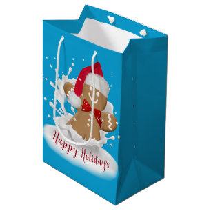 Kerstman van gemberkoek in melk medium cadeauzakje